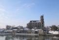 2018 0027 - (Mantes-la-Jolie) Jour de neige - La collégiale et les quais de Seine