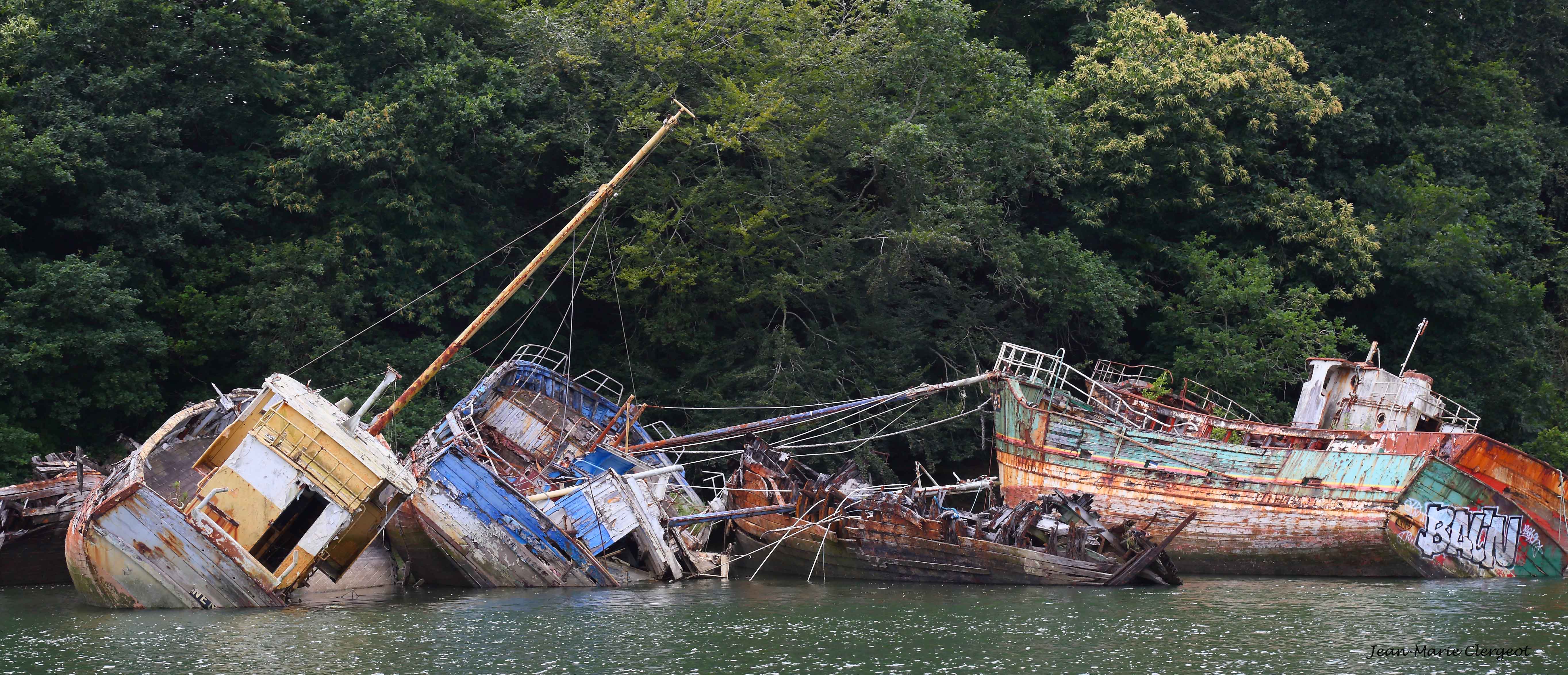 2016 0897 - (Douarnenez) Epaves de bateaux dans le vieux port